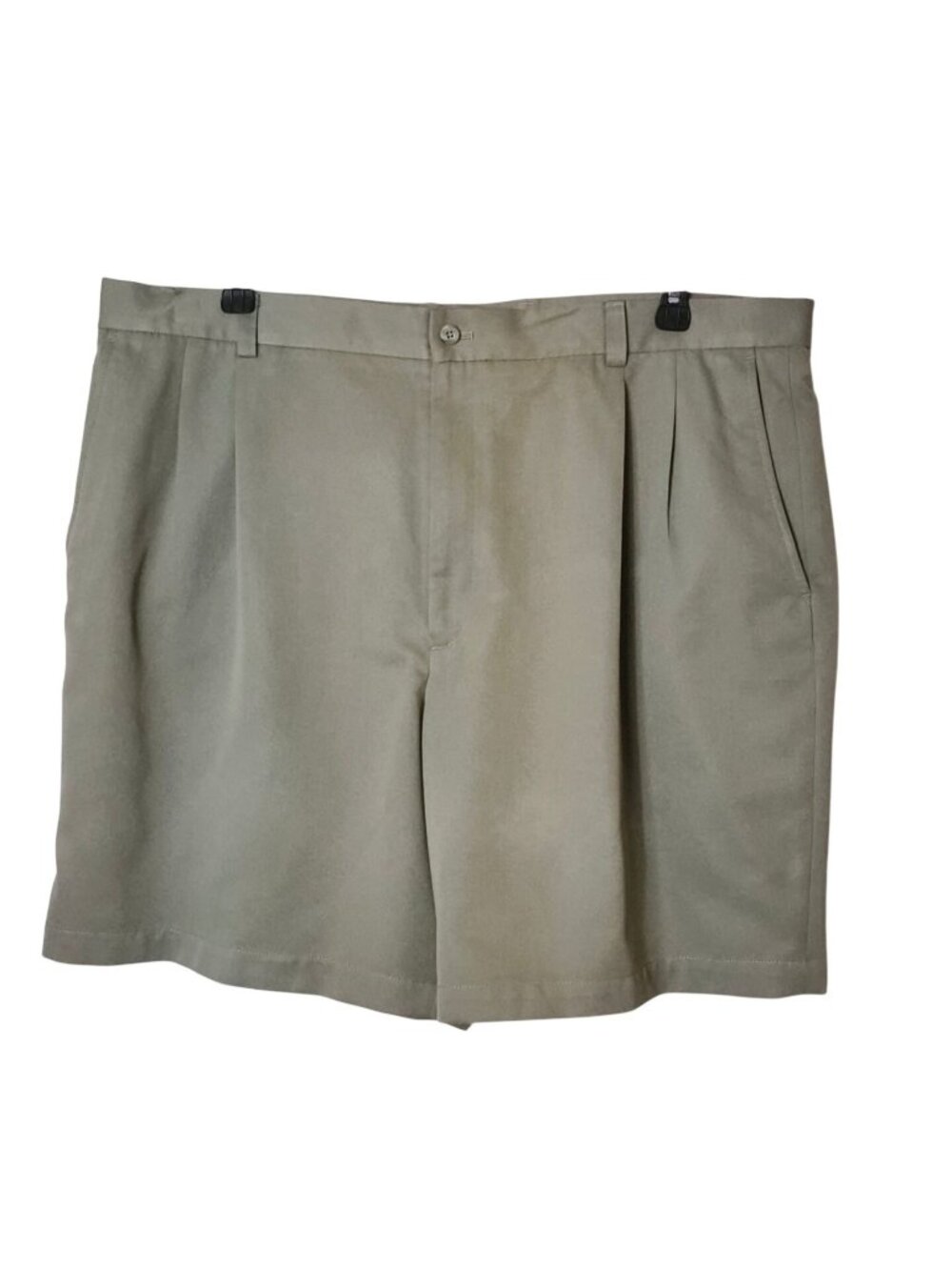 Claiborne Mens 42 Chino Pleated Khaki Shorts Classic Preppy Relaxed Dad 8" Insea